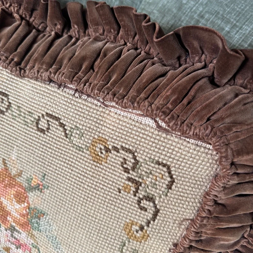 Vintage Needlepoint Throw Pillows 12